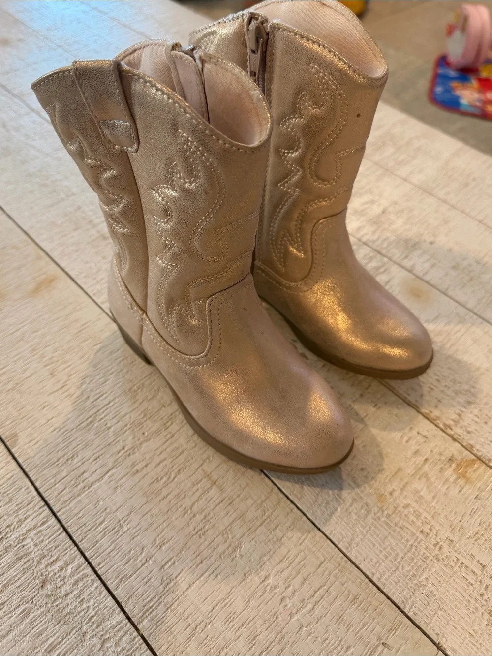 Jumping Beans Shimmer Cowboy Boots in Rose Gold - 10T